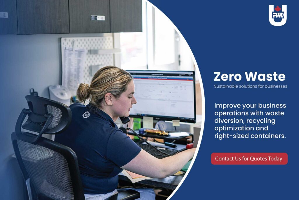 Picture of Sales Representative for U-Pak and copy about our zero waste solutions with a Contact Us CTA button.