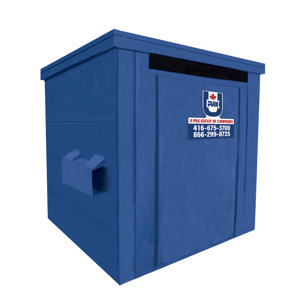 8-yard slotted front-end bin image. U-Pak delivers optimized waste and recycling solutions to businesses in the GTA.