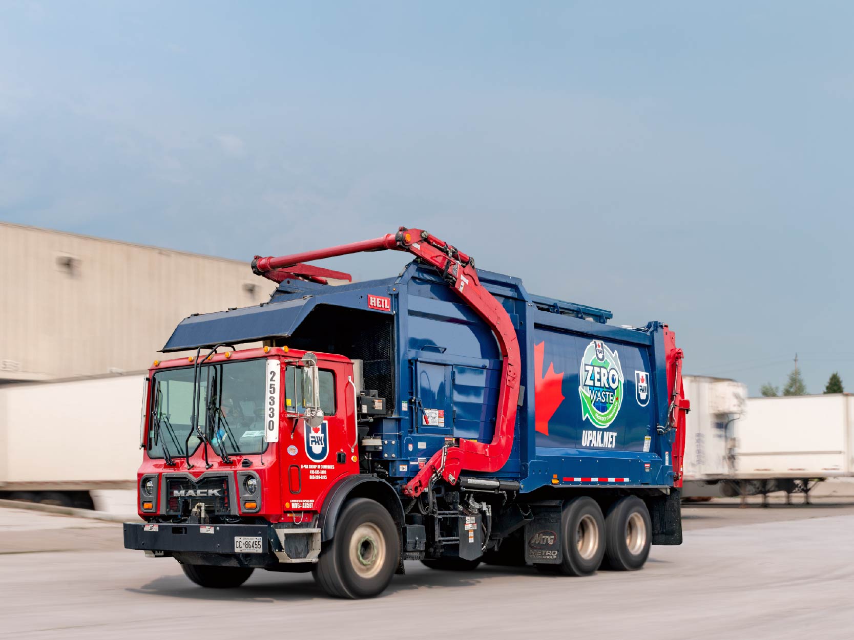 U-Pak front-end truck. U-Pak provides optimized commercial waste management solutions to businesses in the GTA.